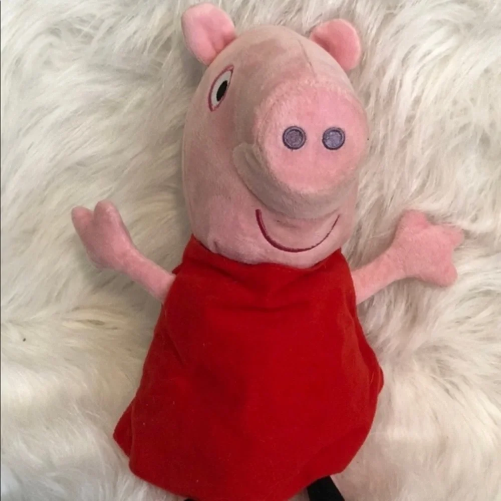 Peppa the Pig Talks Plush Stuffed Animal Pink Red 10” Long‎